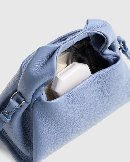 Italian Leather Trapeze Crossbody - One Size / Moonstone Blue