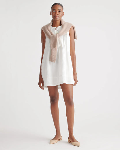 100% Organic Cotton Gauze Sleeveless Swing Dress - XS / Amaranth Pink