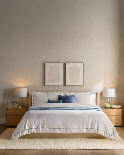Signature Giza Cotton Sateen Duvet Cover - Twin / Light Grey