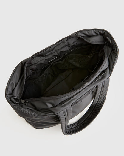 Water Repellent Puff Expandable Tote - One Size / Black