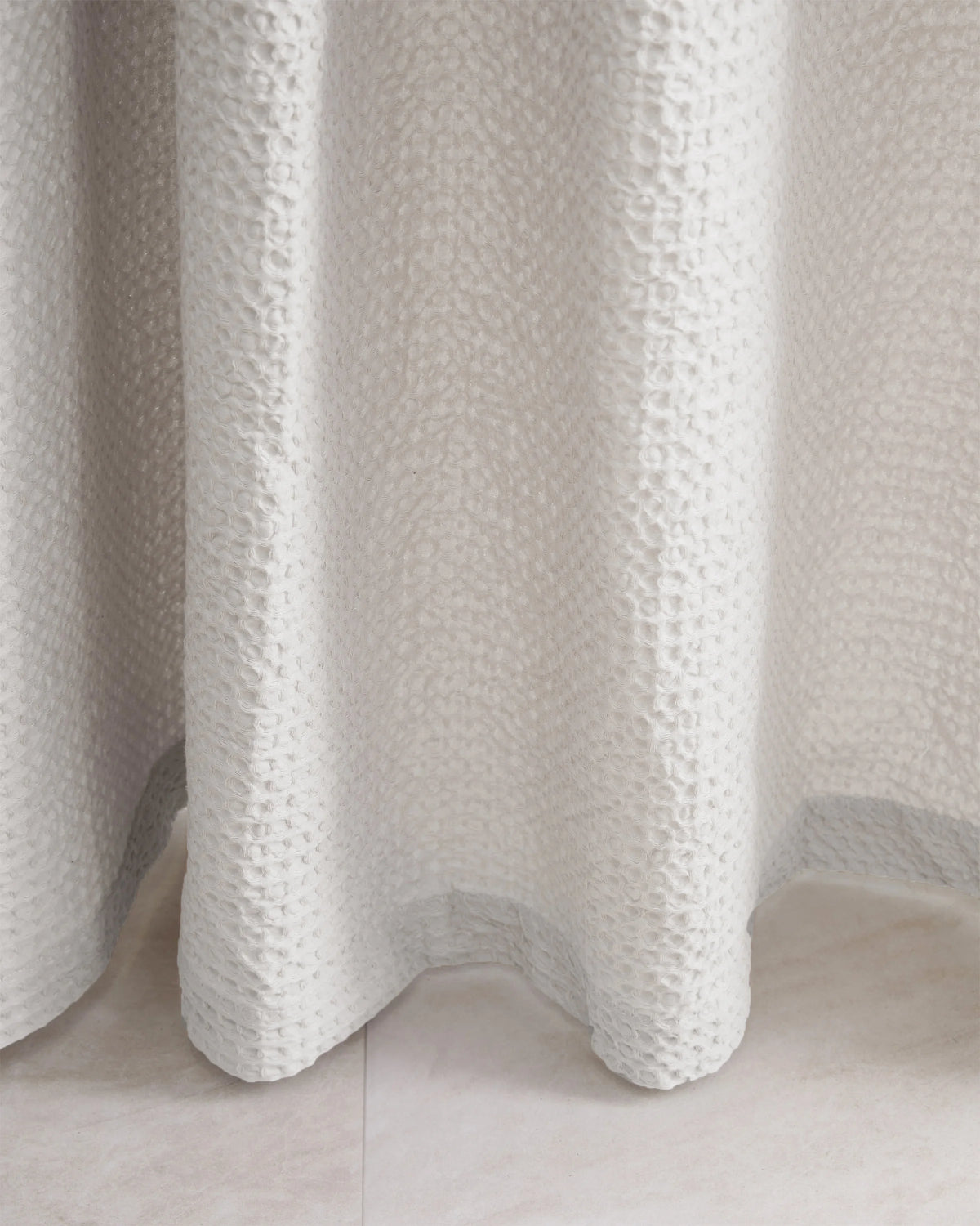 Organic Luxe Waffle Shower Curtain - One Size / White