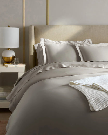 Signature Giza Cotton Sateen Duvet Cover - Twin / Light Grey
