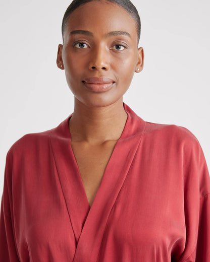100% Washable Silk Robe - XS / Indigo