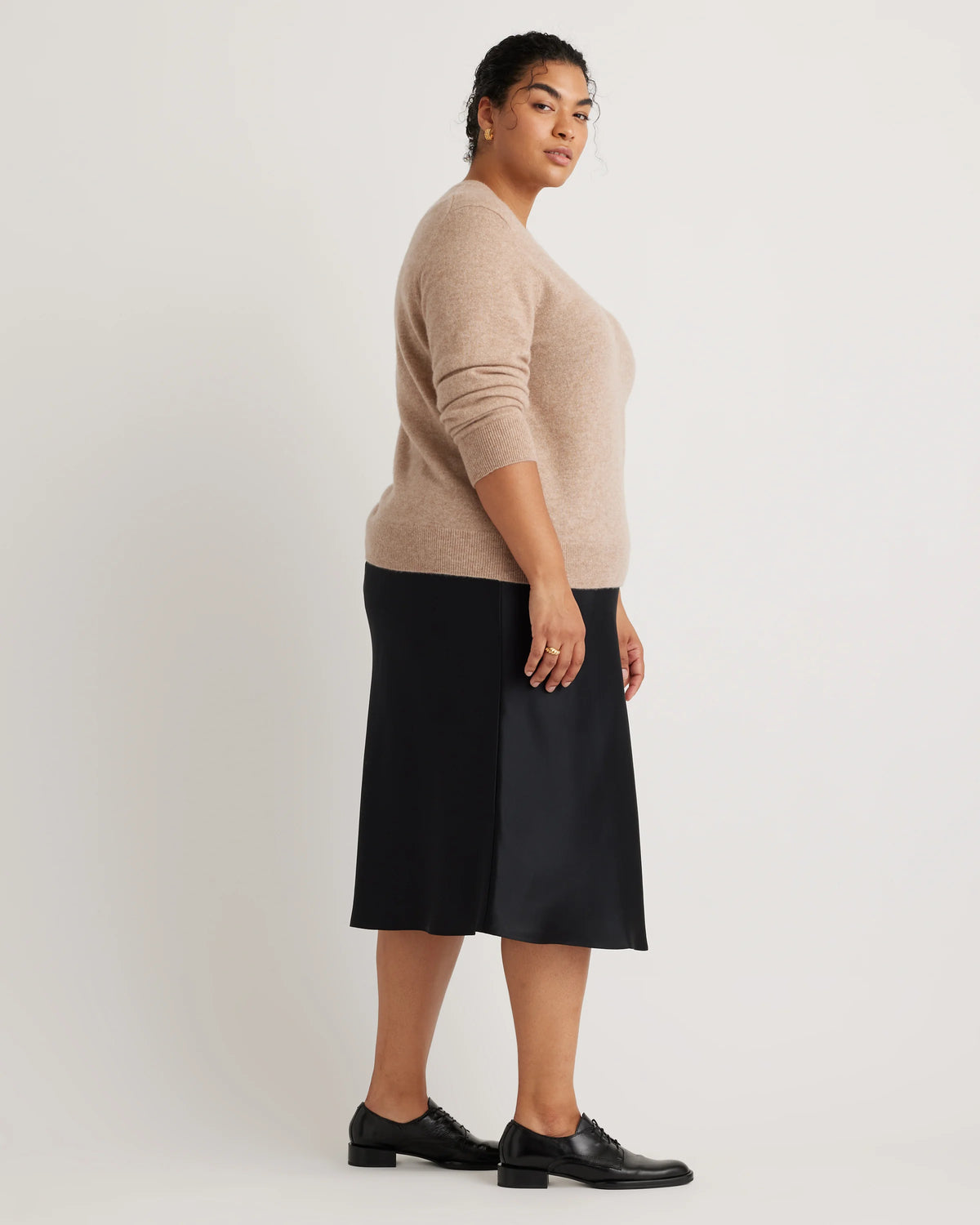 Mongolian Cashmere Crewneck Sweater - 1X / Pale Custard Yellow