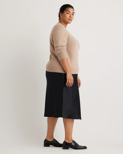 Mongolian Cashmere Crewneck Sweater - 1X / Pale Custard Yellow