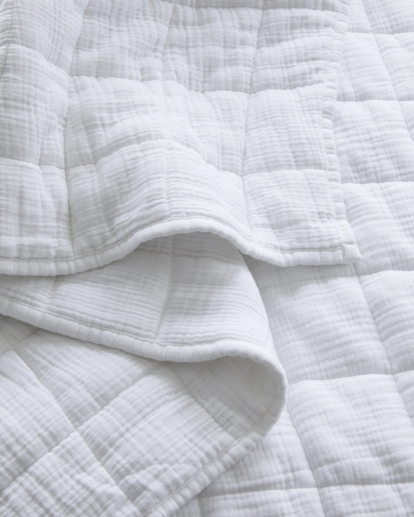 Organic Cotton Gauze Box Quilt - Twin / Mineral