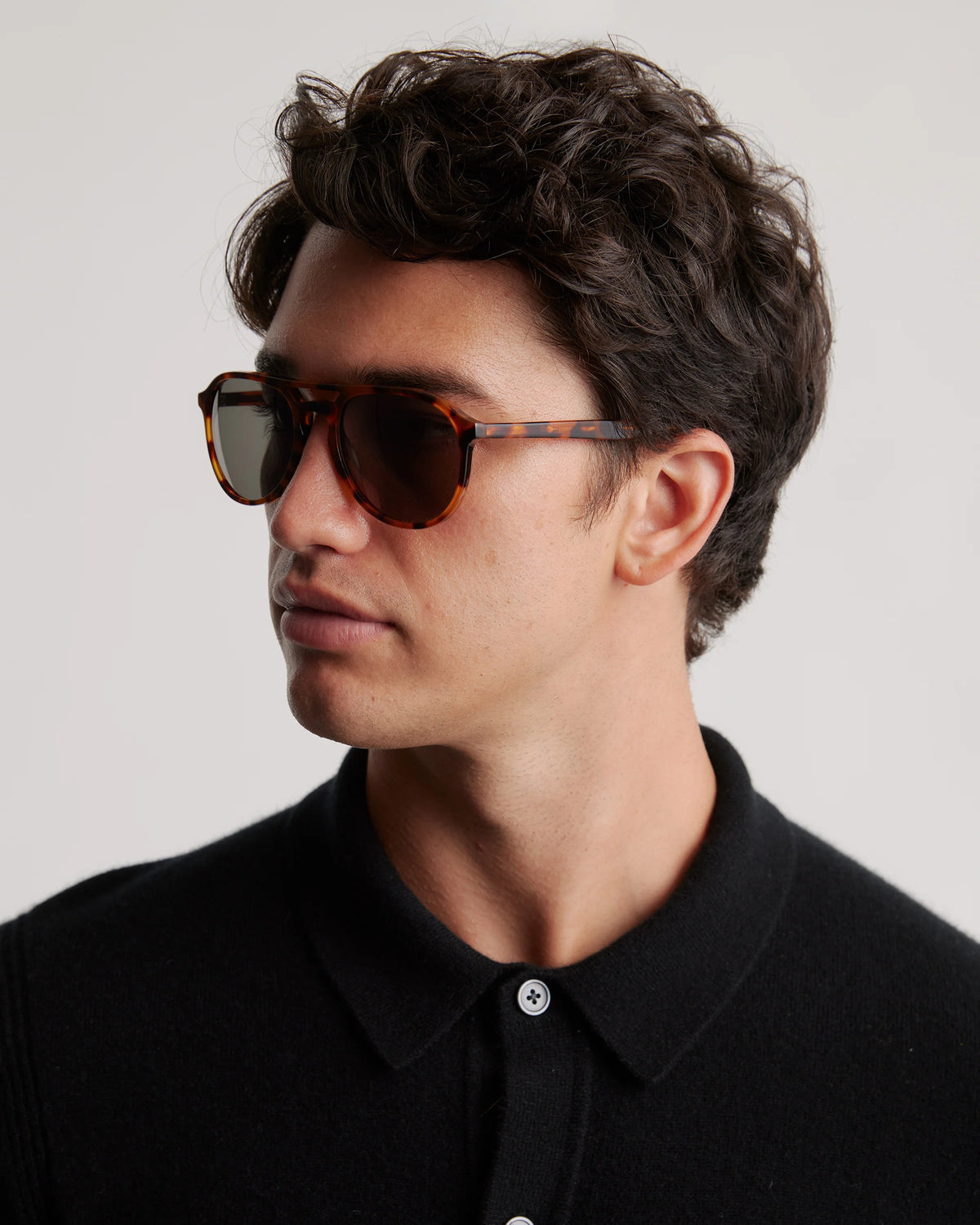 Kai Polarized Acetate Sunglasses - One Size / Ginger Tortoise with Green lens