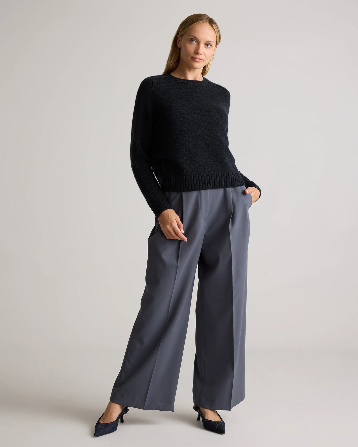Luxe Baby Cashmere Crewneck Sweater - XS / Creamy Cortado