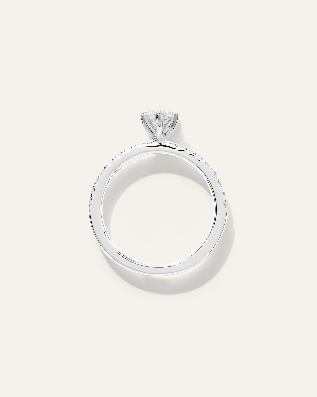 Lab Grown Diamond Marquise Petite Pave Engagement Ring - 1ct - 4 / Yellow Gold