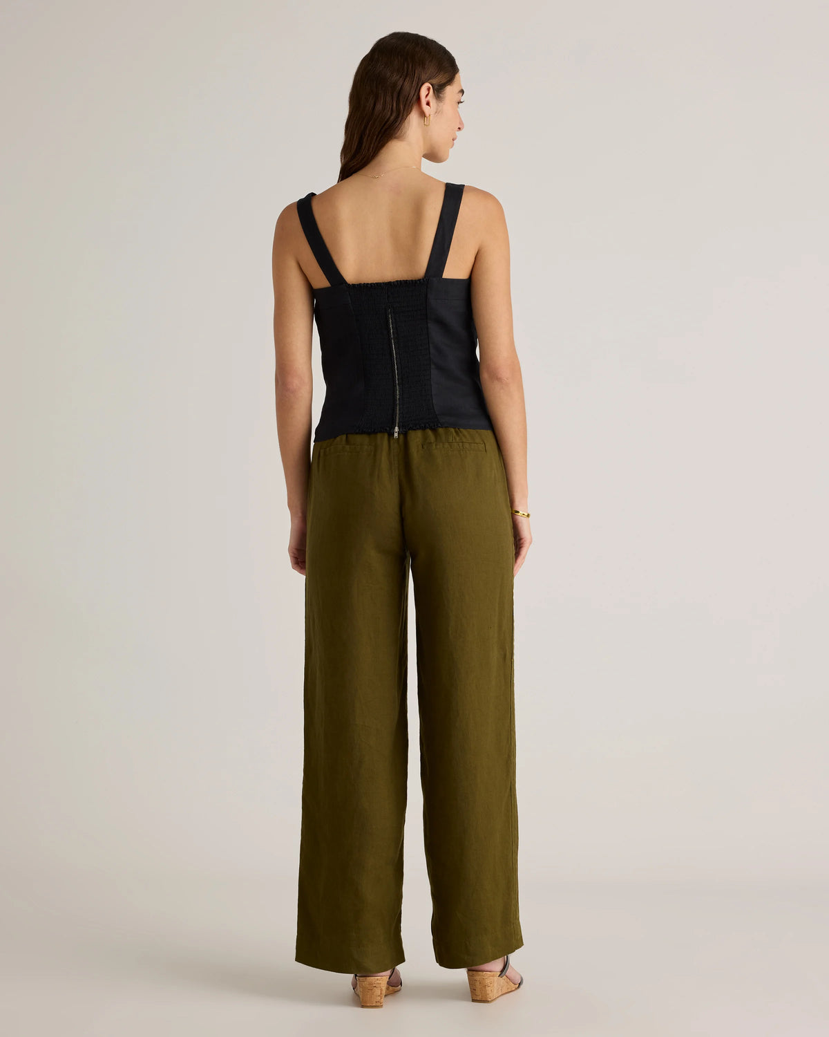 100% European Linen Fitted Tank - XS / Moonstone Blue