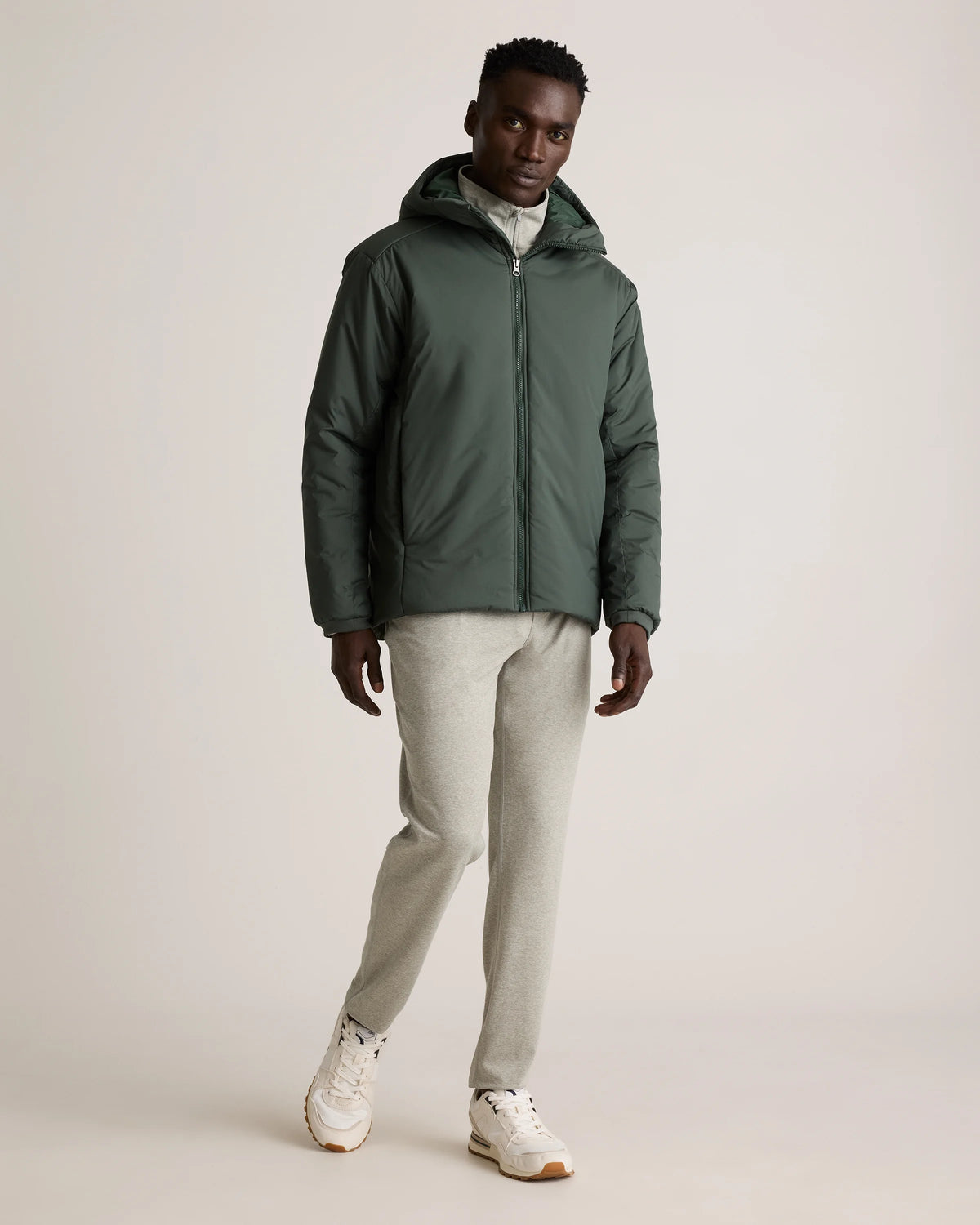 Hybrid Insulated Heavyweight Hooded Jacket - S / Verdant Pine