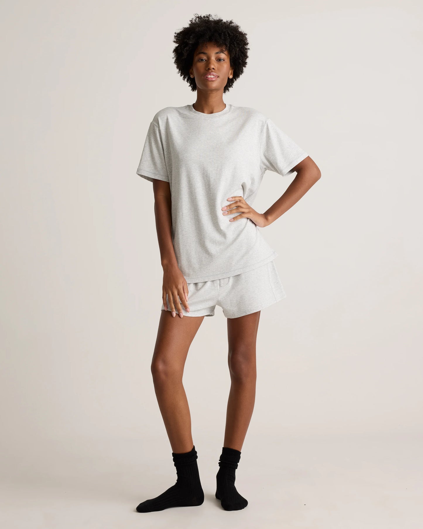 Dream Lounge Oversized Short Sleeve Pajama Set - XS / Bold Black