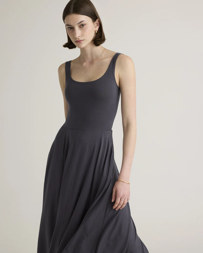 Tencel Jersey Fit & Flare Dress - XS / Dark Olive