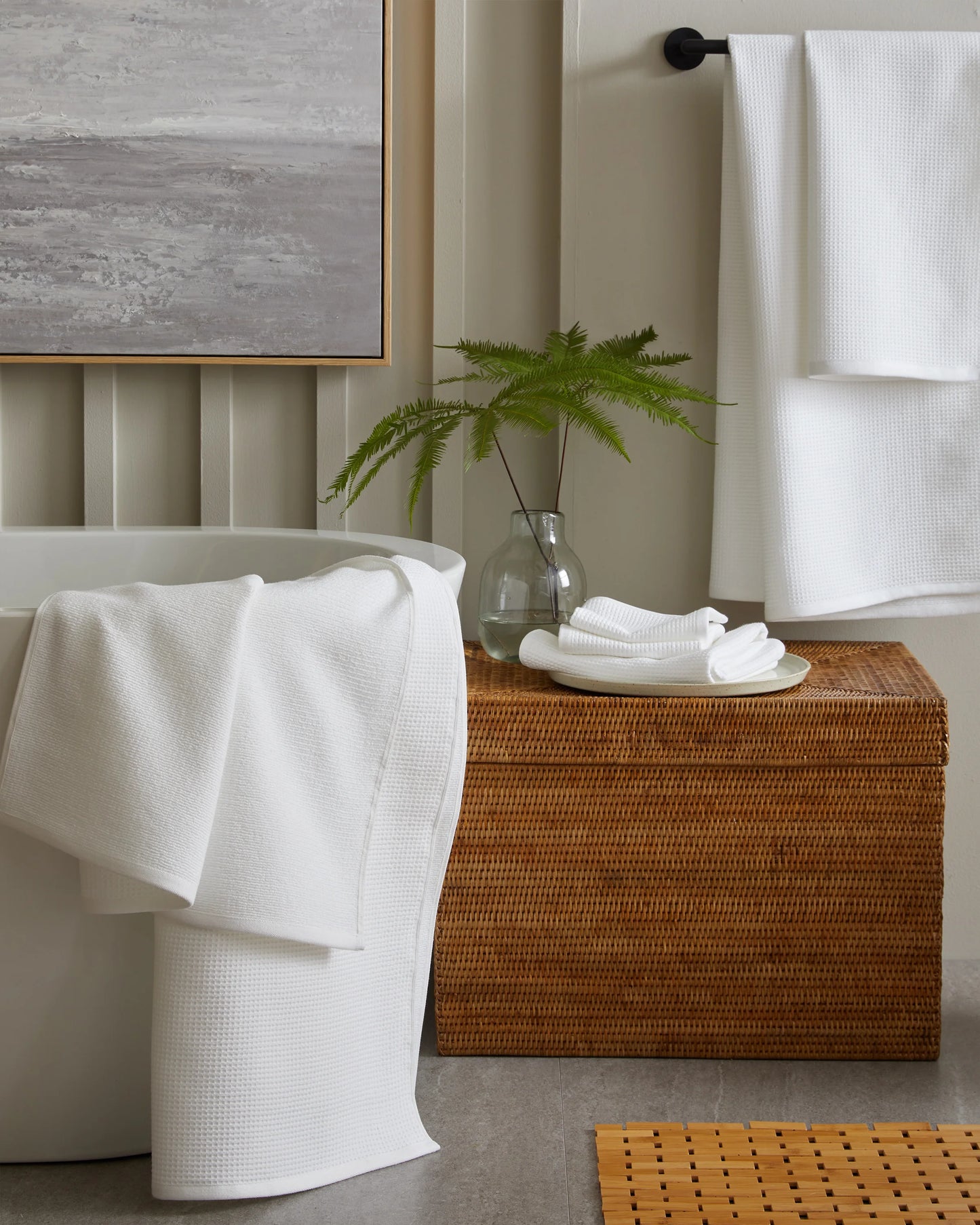 Turkish Waffle Terry Bath Sheet Bundle - One Size / White