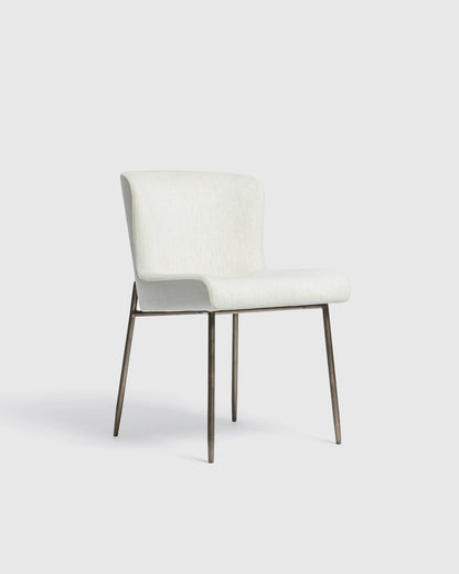 Performance Chenille Dining Chair with Powder Coated Iron Frame (Set of 2) - Set of 2 / Snow