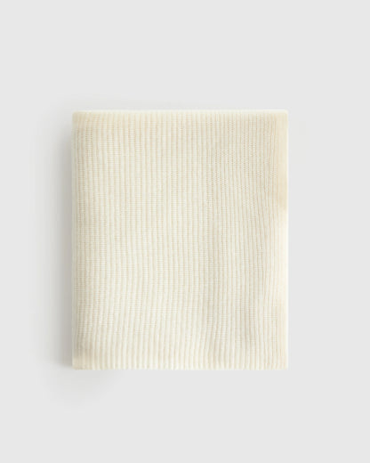 Ribbed Knit Cashmere Throw - 50x70 / Oatmeal