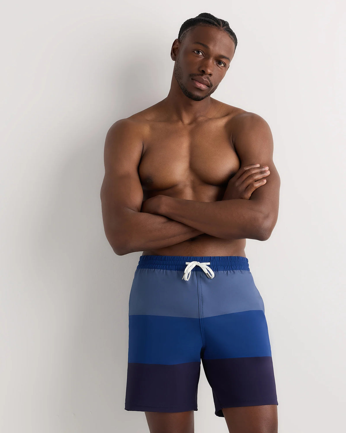 Italian Swim Trunks - 7" - XS / Navy Diamond Geo