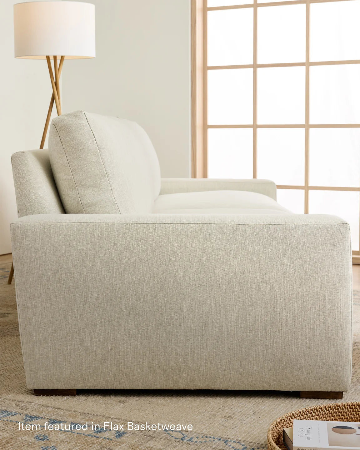 Stillman U Sectional in Performance Basketweave - One Size / Flax