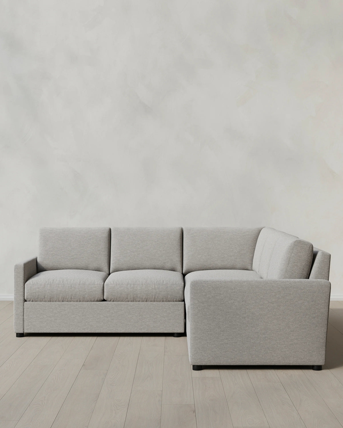 Brennan L Sectional in Performance Basketweave - 99x99 / Flax