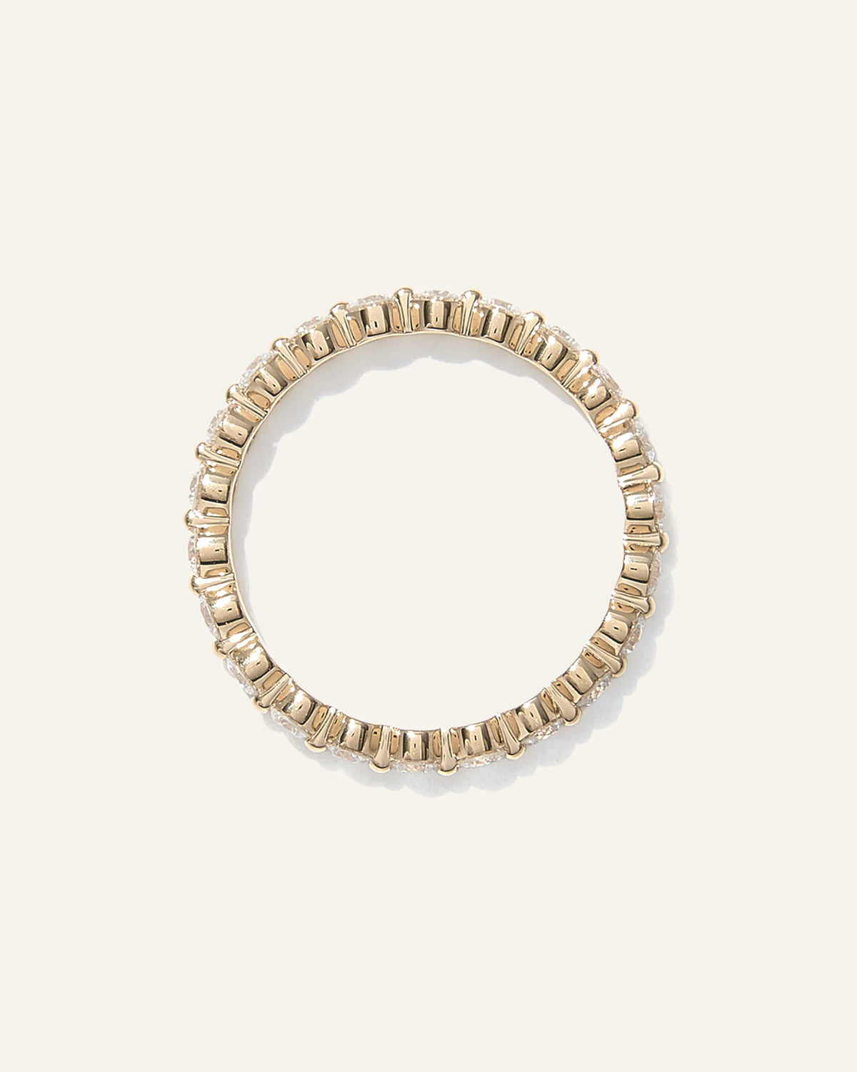 Lab Grown Diamond Single Shared Prong Eternity Band - 5 / Yellow Gold