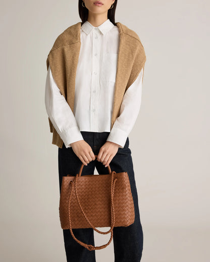 Romy Handwoven Satchel - One Size / Cognac
