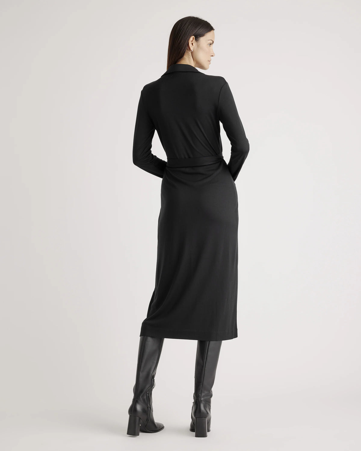 100% Silk Jersey Midi Wrap Dress - XS / Crimson Prism