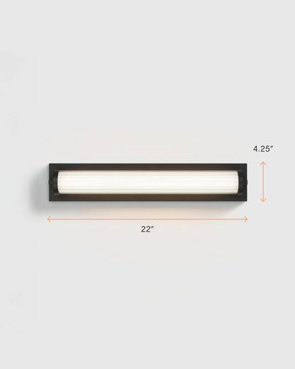 Ribbed Steel LED Vanity Sconce - 22" / Brass