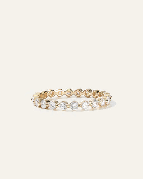 Lab Grown Diamond Single Shared Prong Eternity Band - 5 / Yellow Gold