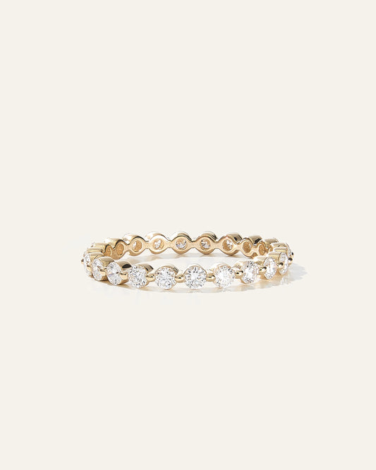 Lab Grown Diamond Single Shared Prong Eternity Band - 5 / Yellow Gold