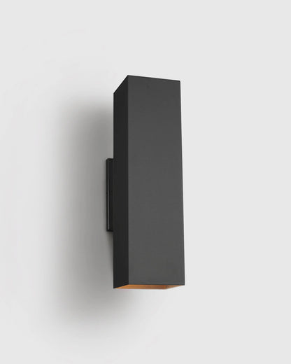 Outdoor Aluminum Rectangle Wall Sconce - One Size / Black