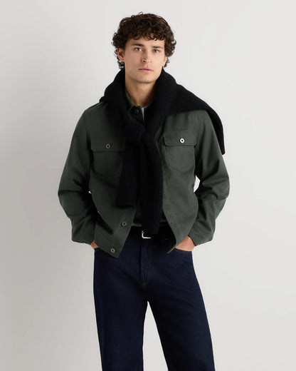 Organic Waxed Canvas Trucker Jacket - S / Black