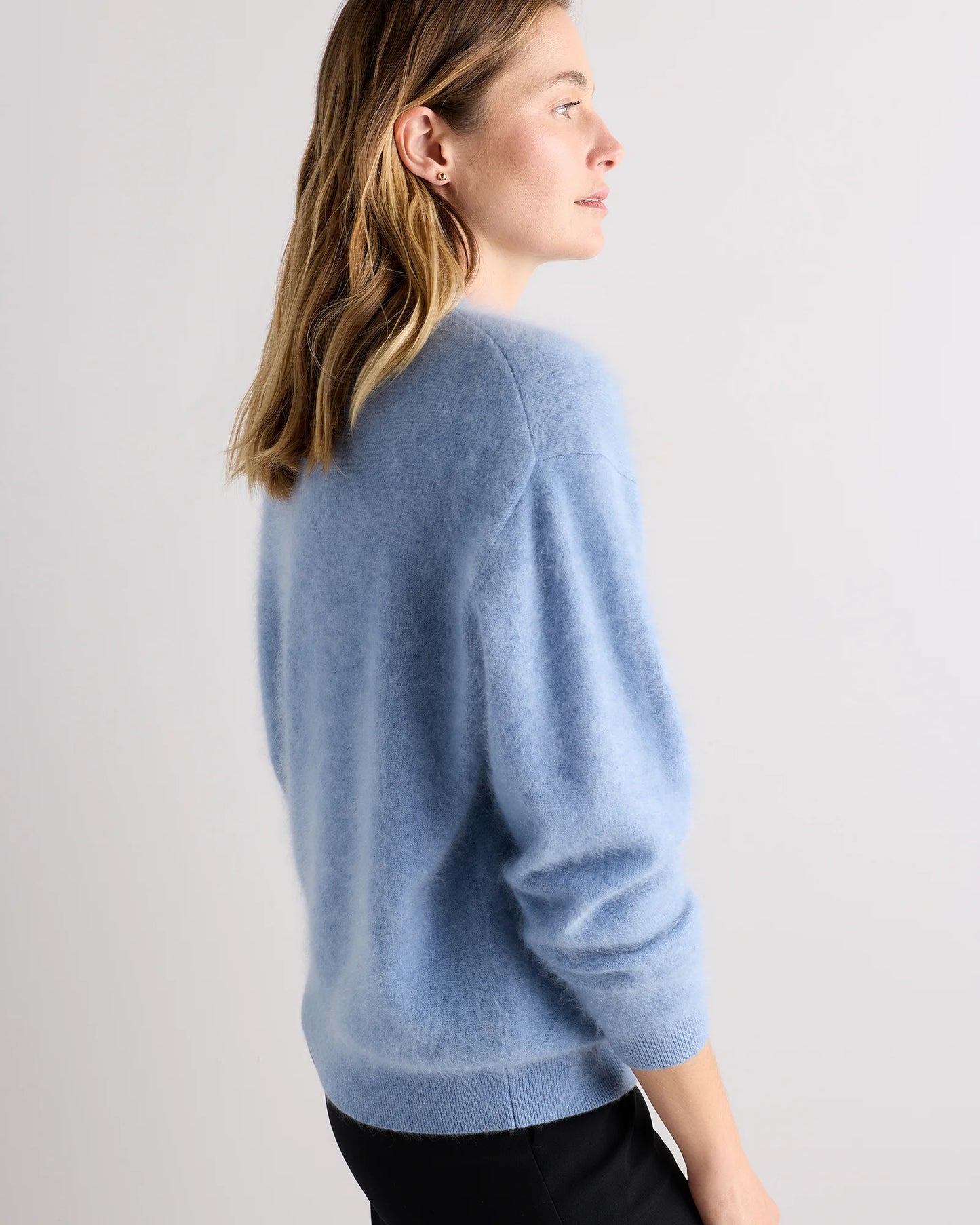 Brushed Cashmere Oversized Crewneck Sweater - XS / Heather Grey