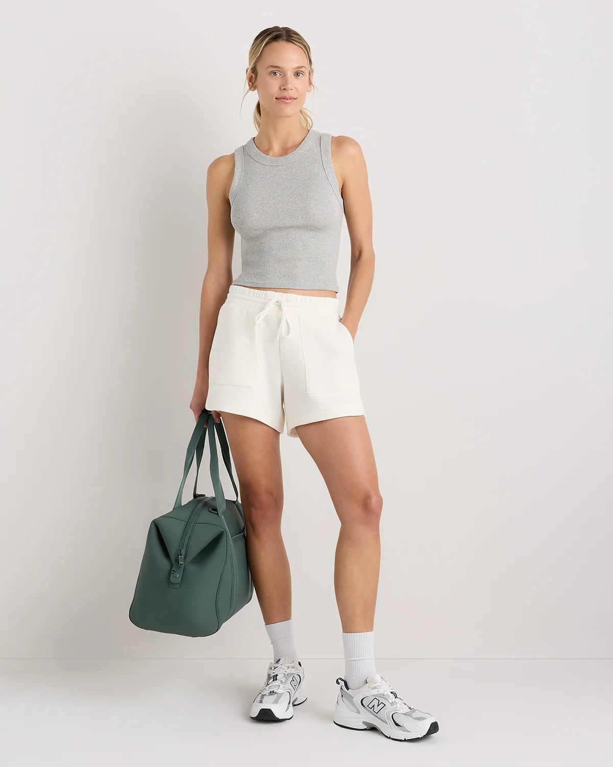 CloudComfort High-Rise Sweatshorts - XS / Pebble Beige