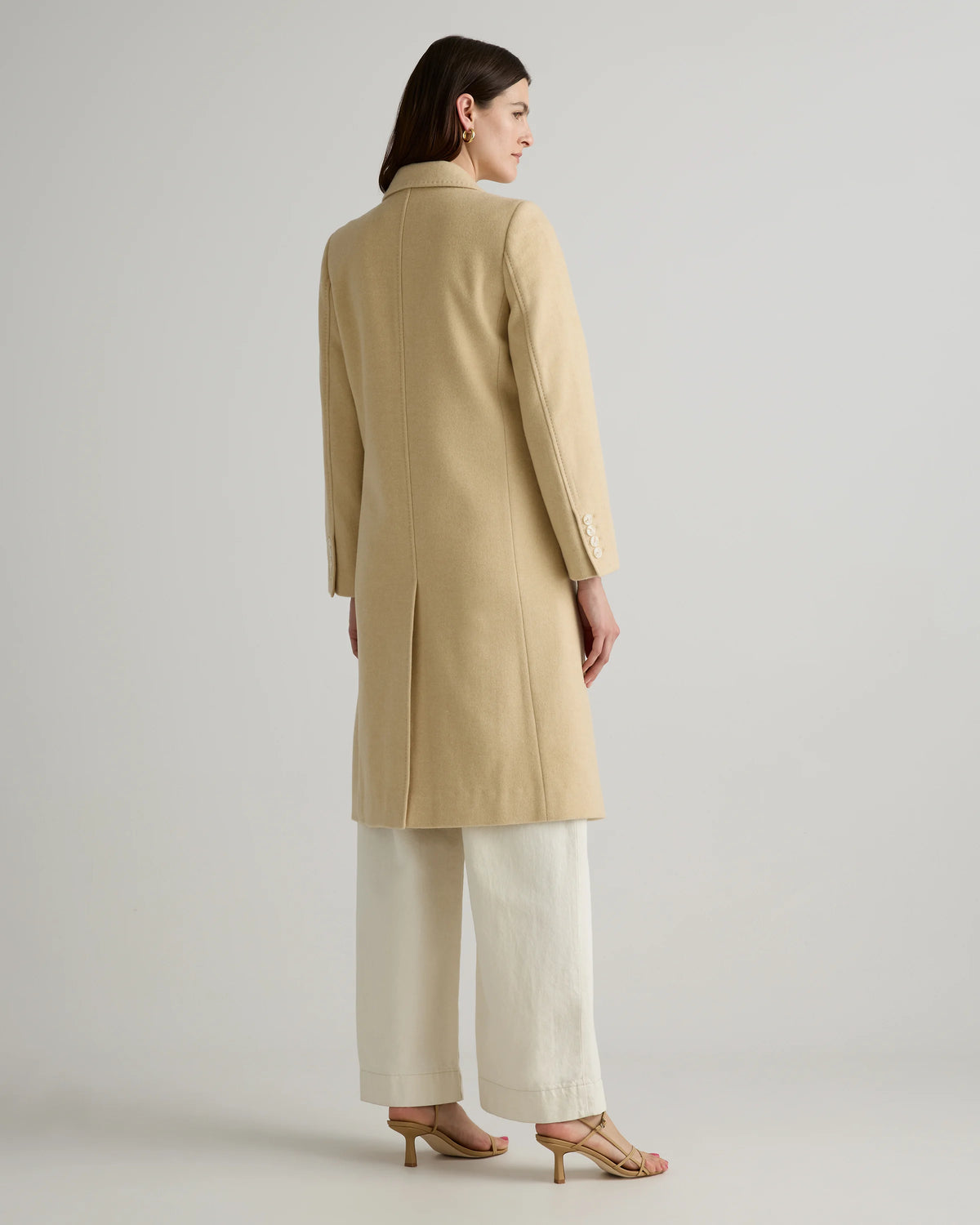 Italian Wool Double-Breasted Coat - XS / Heather Buttercream