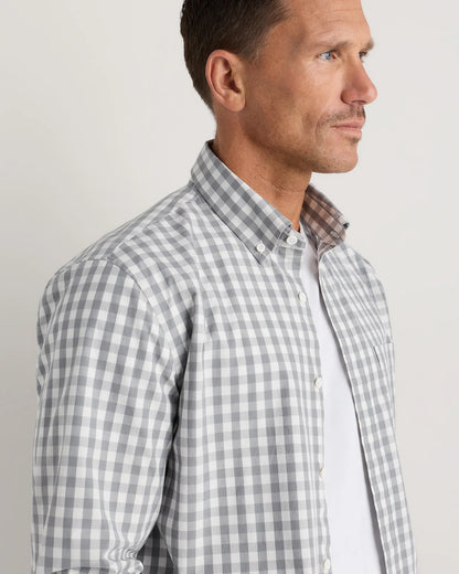 Organic Cotton Stretch Poplin Shirt - S / Grey Gingham