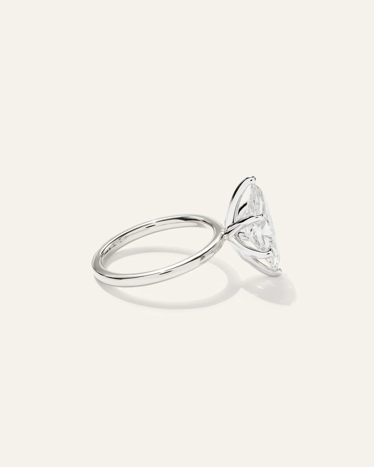 Lab Grown Diamond Marquise Comfort Fit Engagement Ring - 3ct - 4 / Yellow Gold