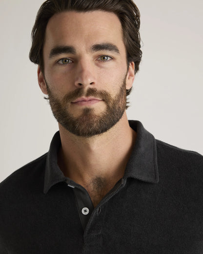 100% Organic Cotton Terry Towel Polo - S / Charcoal
