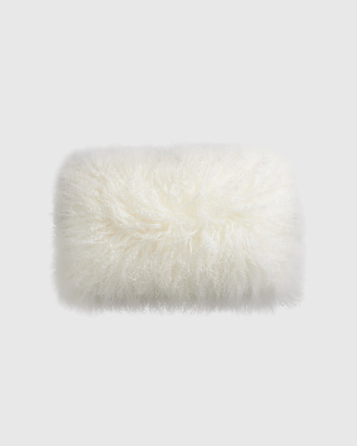 Luxe Mongolian Lamb Lumbar Pillow Cover - 12x20 / Ivory