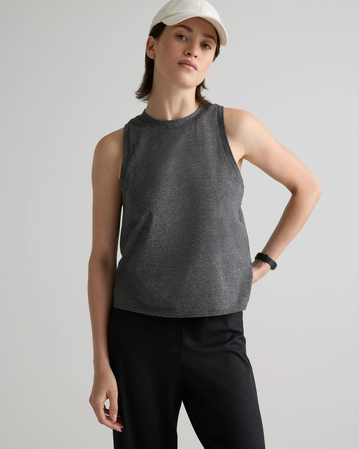 Flowknit Breeze High-Neck Tank - XS / Heather Deep Navy