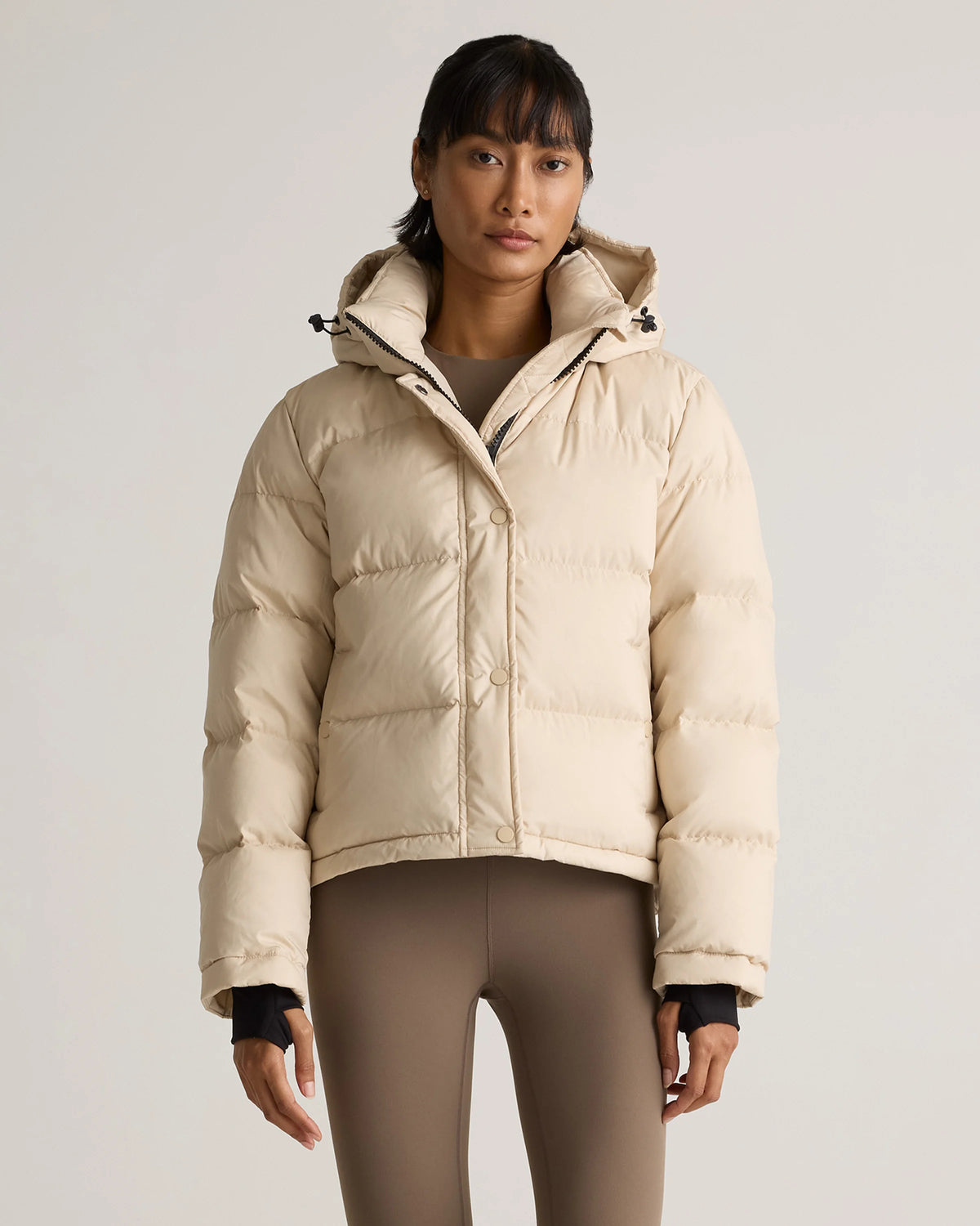 Responsible Down Cropped Puffer Jacket - XS / Shiny Black