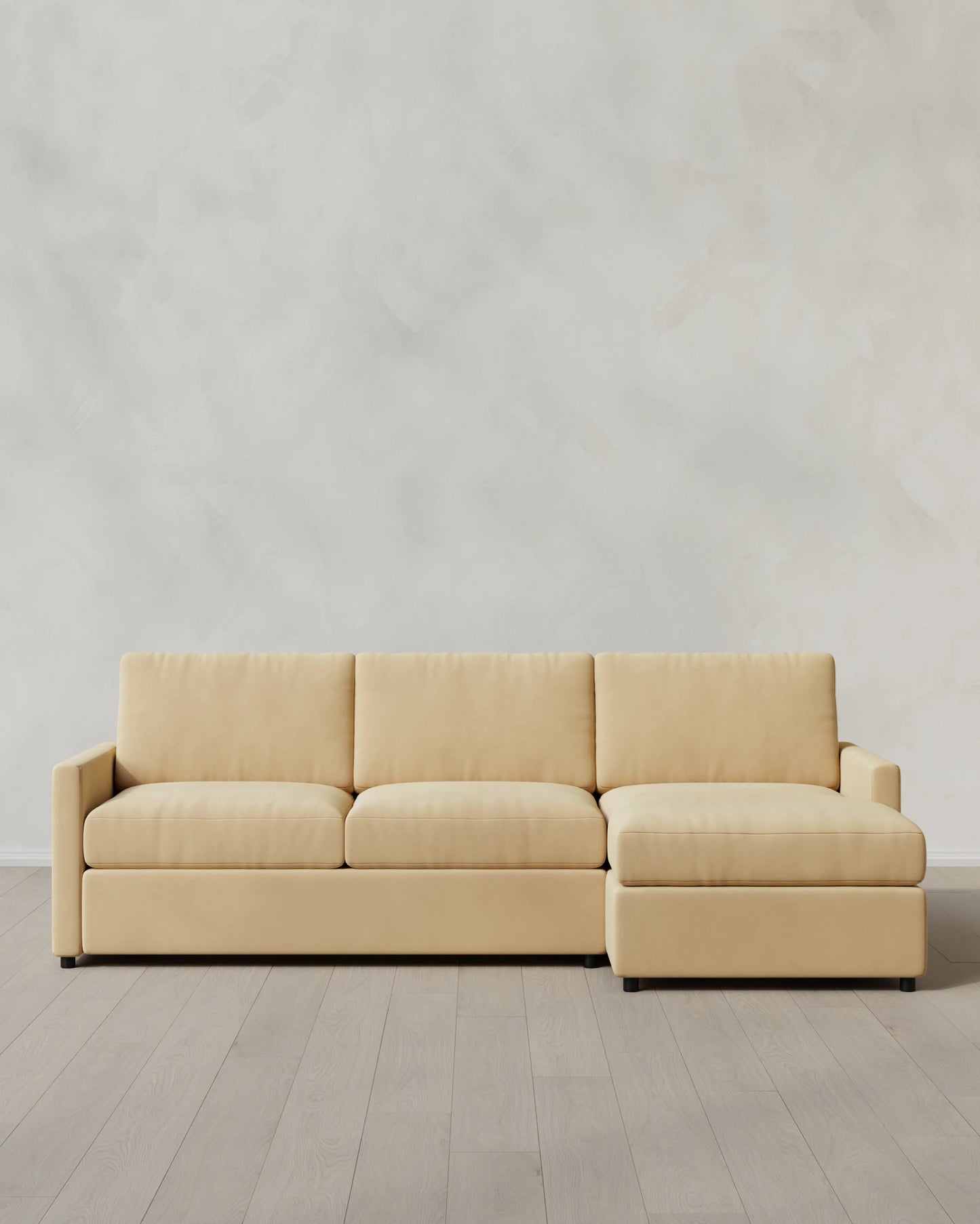 Brennan Chaise Sectional in Performance Velvet - Right Arm / Pine