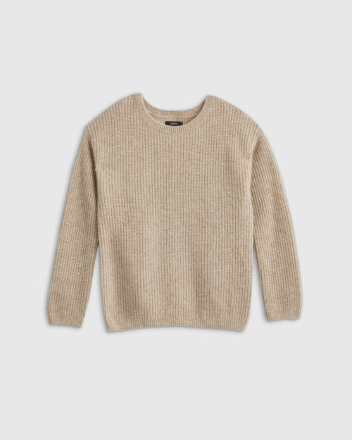 Washable Cashmere Fisherman Tunic Sweater - 6 / Oatmeal