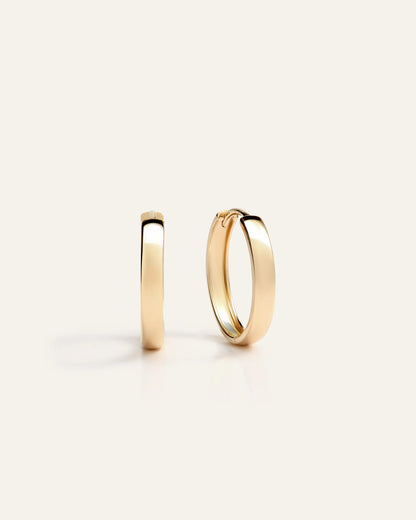 14K Gold Bold Hoops - One Size / Yellow Gold