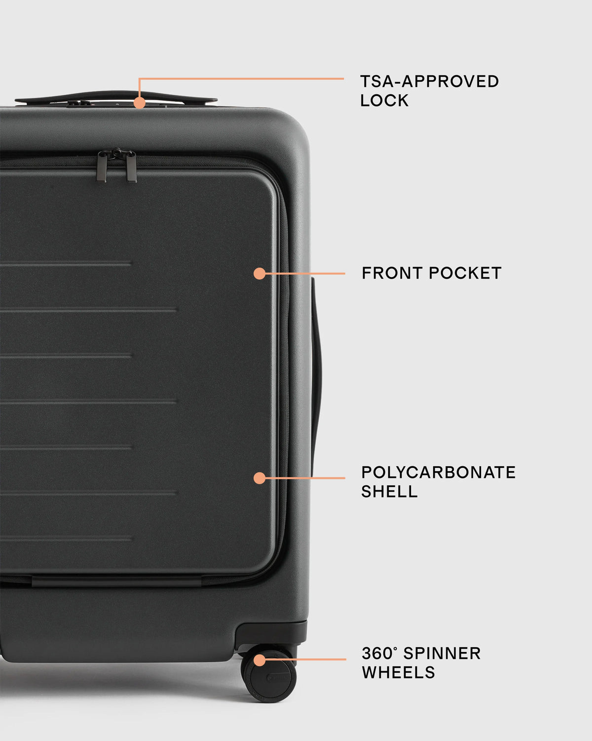 Front Pocket Carry-On Suitcase - One Size / Lavender