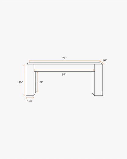 Reclaimed Oak Waterfall Console Table - One Size / Weathered Oak