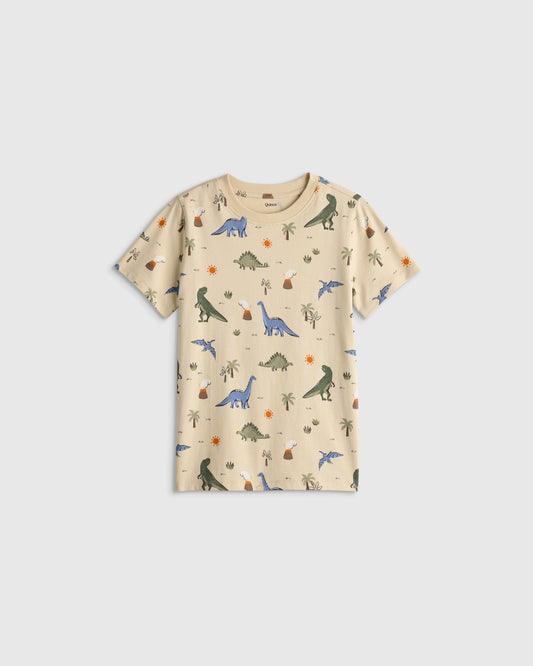 100% Organic Cotton Jersey Short Sleeve Tee - 2T / Dino Sketch