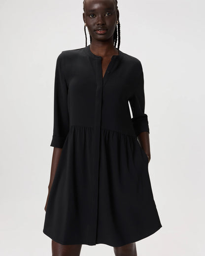 Fluid Crepe Shirt Dress - XS / Wine Tasting Red