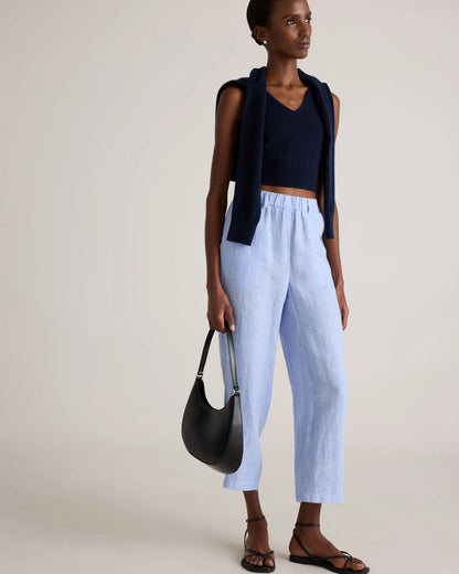 100% European Linen Pants - XS / White