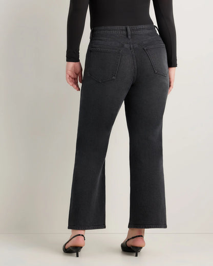 Curvy Bella Stretch Relaxed Straight Jeans - 24 / Charcoal Black