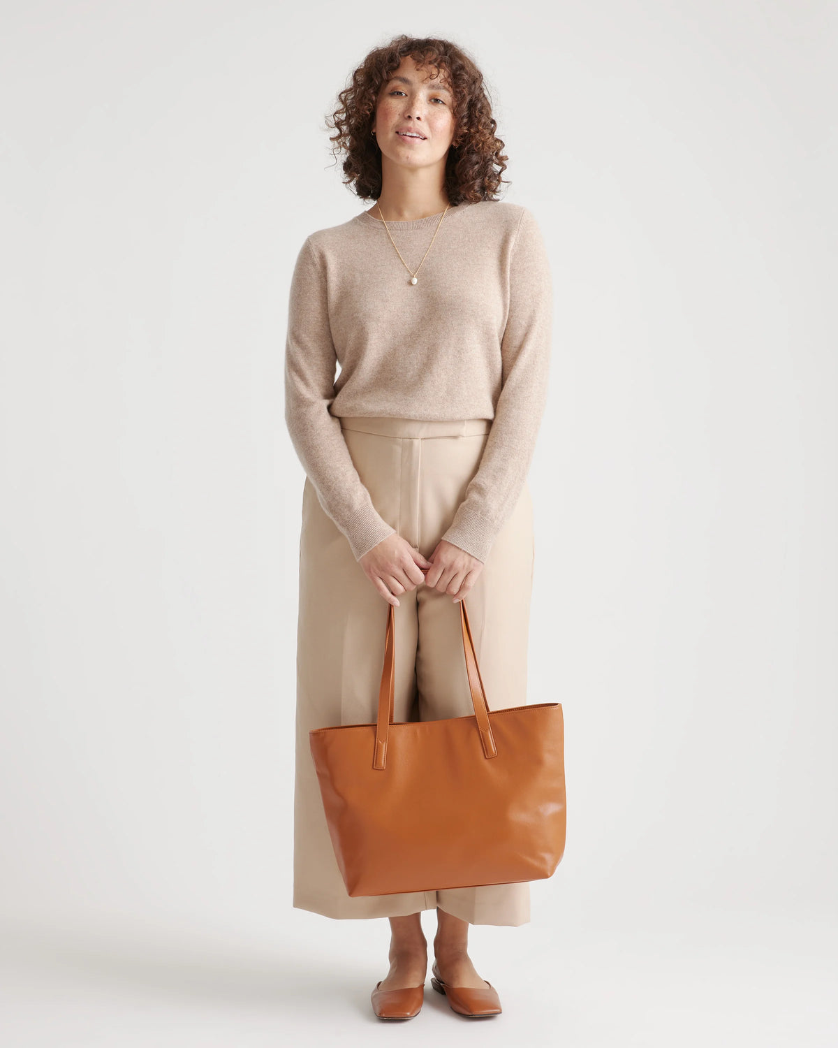 Classic Italian Leather Tote - One Size / Black
